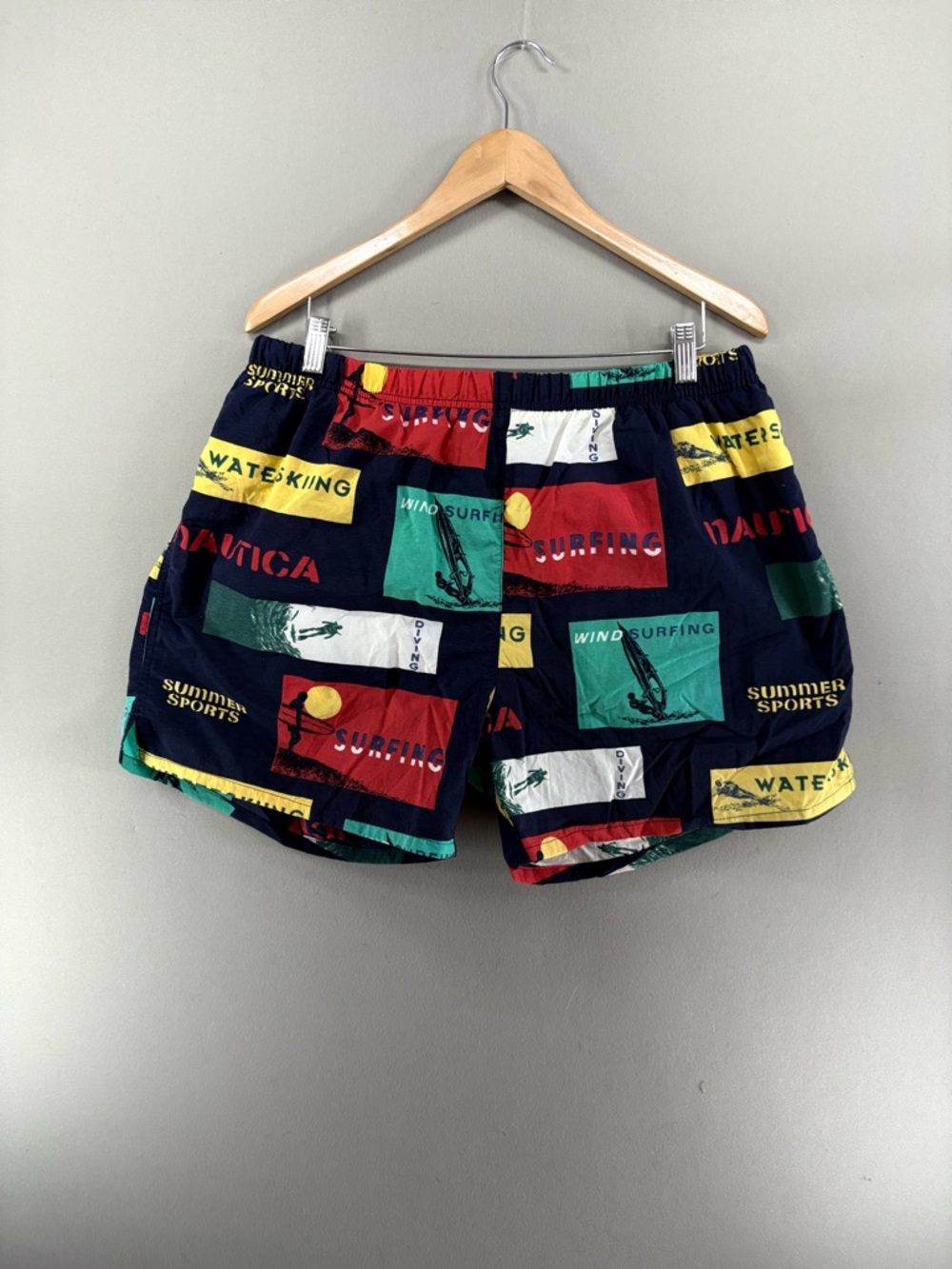 Nautica Swim Trunks Mens Size XL All Over Print Mesh Brief Lined Retro NWOT